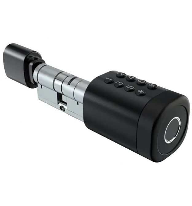 Умный дверной биометрический замок (цилиндр) SEVEN LOCK SL-7774BF black (35-90мм)