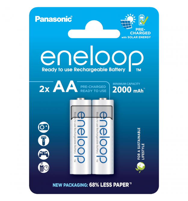 Panasonic Аккумулятор Eneloop NI-MH AA 2000 мАч, 2 шт.