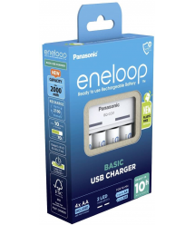 Panasonic Зарядное устройство Basic Charger USB + Аккумулятор Eneloop NI-MH AA 2000 мАч, 4 шт.