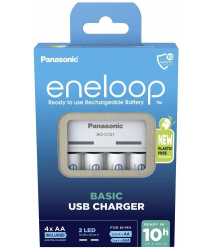 Panasonic Зарядное устройство Basic Charger USB + Аккумулятор Eneloop NI-MH AA 2000 мАч, 4 шт.