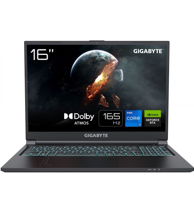 Gigabyte Ноутбук G6 16.0 FHD+ 165Hz, Intel i5-13500H, 16GB, F512GB, NVD4050-6, DOS, черный