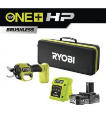 Ryobi Секатор аккумуляторный ONE+ HP RY18SCXA-120T 18В акб 1х2А·ч ЗУ d реза 28мм 0.83кг кейс