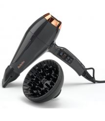 BaByliss Фен Air Pro, 2200Вт, режимов-2, дифузор, иониз-я, хол. обдув, черный