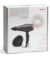 BaByliss Фен Air Pro, 2200Вт, режимов-2, дифузор, иониз-я, хол. обдув, черный