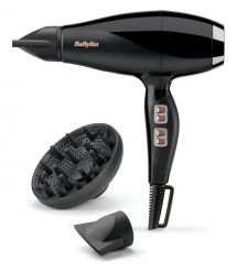 BaByliss Фен Air Power Pro, 2300Вт, режимов-3, дифузор, иониз-я, хол. обдув, керамика, черно-розовый