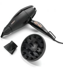 BaByliss Фен Air Power Pro, 2300Вт, режимов-3, дифузор, иониз-я, хол. обдув, керамика, черно-розовый