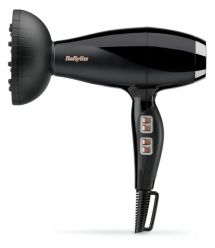 BaByliss Фен Air Power Pro, 2300Вт, режимов-3, дифузор, иониз-я, хол. обдув, керамика, черно-розовый