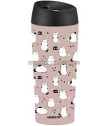 Термокухоль Ardesto Coffee Time Cats 450мл, нержавіюча сталь, коричневий