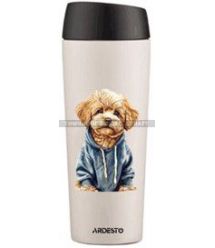 ARDESTO Термочашка Coffee Time Maltipoo 450мл, нержавеющая сталь, бежевый