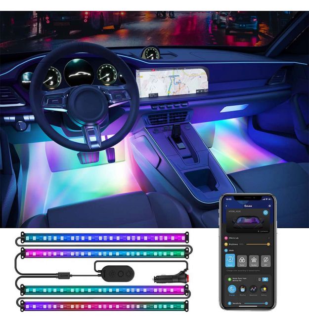 Govee Набор умной подсветки для автомобиля H7090 RGBIC Interior Car Lights Черный
