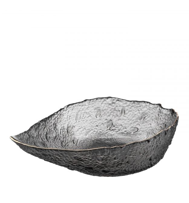 Салатник Ardesto Leaf, 21.5см, скло, сірий