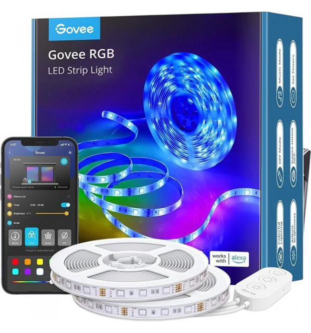Govee Лента светодиодная умная H611 LED Strip Lights, 10м, RGB, WI-FI/Bluetooth, Белый
