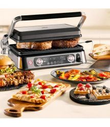 Braun Гриль прижимной MultiGrill 9 Pro, 2200Вт, темп. режимов-6, раскрытие на 180°, металл, пластик, металлик