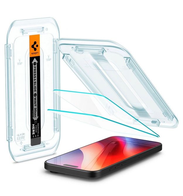 Spigen Стекло для iPhone 16 Pro, Glas.tR EZ Fit, (2 Pack)