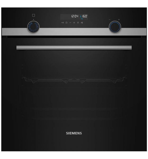 Siemens Духовой шкаф электрический, 66л, A, дисплей, конвекция, телескопические направляющие, черный