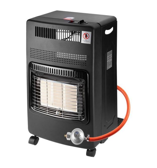 Обогреватель газовый Neo Tools, 1.5кВт/2.8 кВт/4.2кВт, 20-80м2, 37мбар, регулятор, шланг 0.5м, пьезоподжиг, колеса