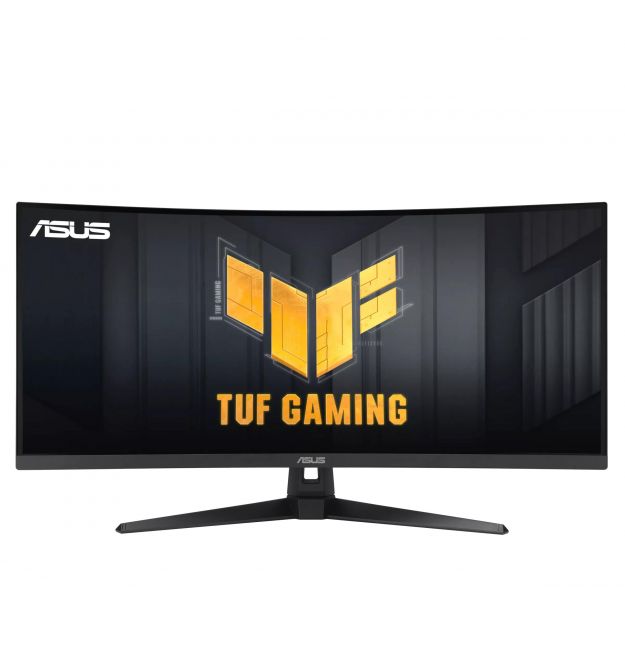 ASUS Монитор 34" TUF Gaming VG34VQ3B 2xHDMI, 2xDP, 4xUSB, MM, VA, 3440x1440, 21:9, 180Hz, 1ms, DCI-P3 90%, CURVED, Adapti
