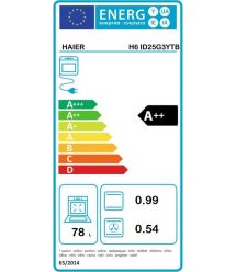 Haier Духовой шкаф электрический, 78л, A++, дисплей, конвекция, пиролиз, телескопические направляющие, черный