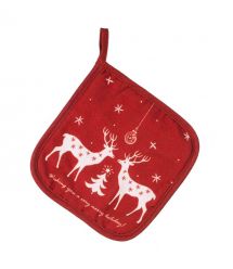 ARDESTO Набор прихваток для кухни Happy Holidays 17х28см, 20х20см, 90% полиэстер, 10% хлопок, красный