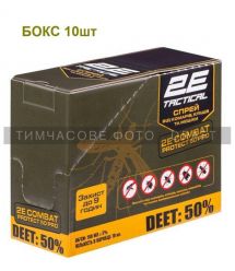 2E Tactical Спрей от комаров, клещей и мошек Combat Protect 50 Pro, 100 мл - 10 шт