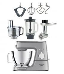 Kenwood Кухонная машина Titanium Chef Baker, 1200Вт, чаша-металл, корпус-металл, насадок-7, встроенные весы, серебристый