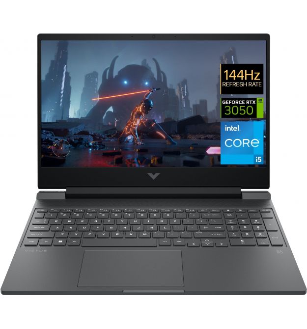 HP Ноутбук Victus 15-fa0023ua 15.6" FHD IPS AG, Intel i5-12450H, 16GB, F512GB, NVD3050-4, DOS, черный