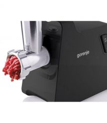 Мясорубка Gorenje, 2000Вт, 2.6кг/мин, 2 решетки, пластик/металл, черный