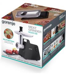 Мясорубка Gorenje, 2000Вт, 2.6кг/мин, 2 решетки, пластик/металл, черный