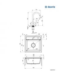 Deante Набор для кухни Zorba, гранитная мойка ZQZ_7103 + смес. BEN_762M, песок