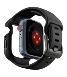 Spigen Чехол и ремешок 2в1 для Apple Watch 45mm Liquid Air Pro, Black