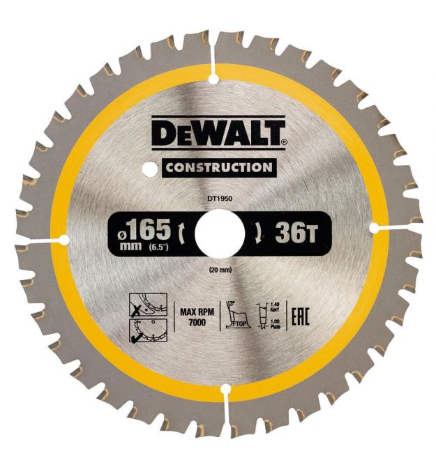 Диск пильный CONSTRUCTION DeWALT DT1950