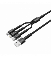 Кабель (шнур) LogicPower 3 в 1 USB 3.0 to Type-C/Lightning/Micro-USB с быстрой зарядкой (QC) 3.4A 1м C20CM