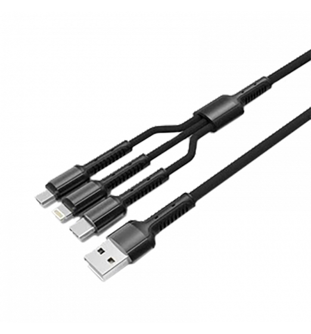 Кабель (шнур) LogicPower 3 в 1 USB 3.0 to Type-C/Lightning/Micro-USB зі швидкою зарядкою (QC) 3.4A 1м C20CM