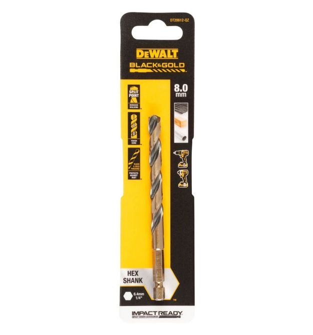 Свердло по металу EXTREME IMPACT Black & Gold DeWALT DT20612