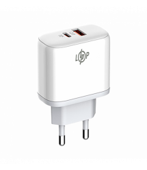 Зарядка для телефону LogicPower 45W (Type-C+USB) QC + кабель (Type-C to Type-C) 45WCH