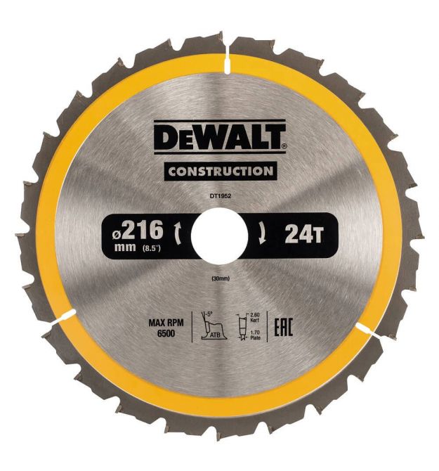 Диск пильный CONSTRUCTION DeWALT DT1952