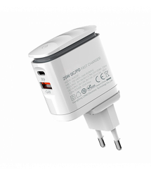 Зарядка для телефона LogicPower 25W (Type-C+USB) QC3.0 PD + кабель (Type-C to Type-C) 25WCH