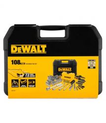 Набор головок, бит, ключей шестигранных 1/4 и 3/8, 108 предметов. DeWALT DWMT73801-1