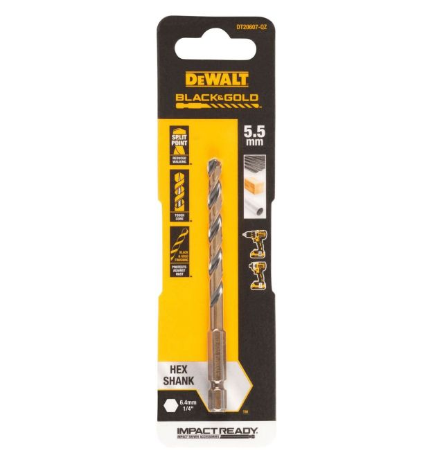 Сверло по металлу EXTREME IMPACT Black & Gold DeWALT DT20607