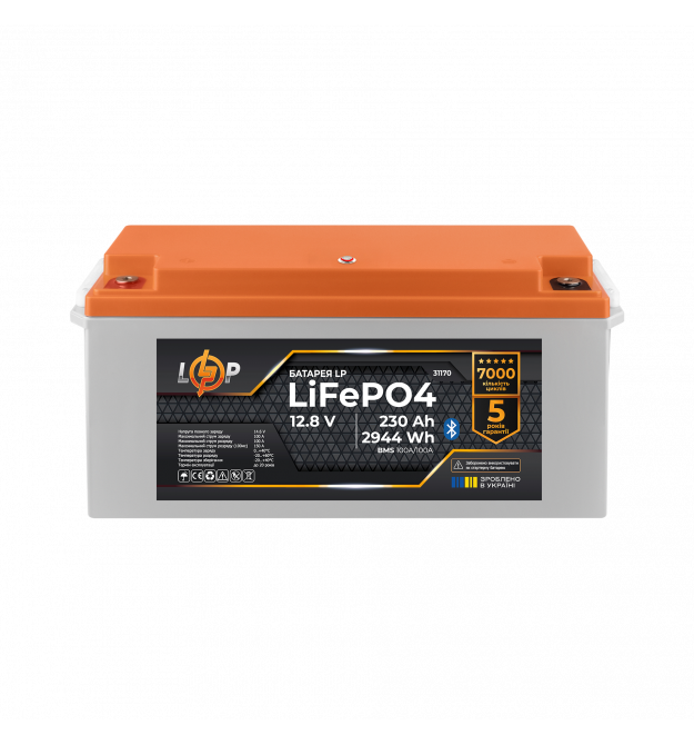 Аккумулятор LP LiFePO4 12,8V - 230 Ah (2944Wh) (BMS 100A/100А) пластик Smart BT