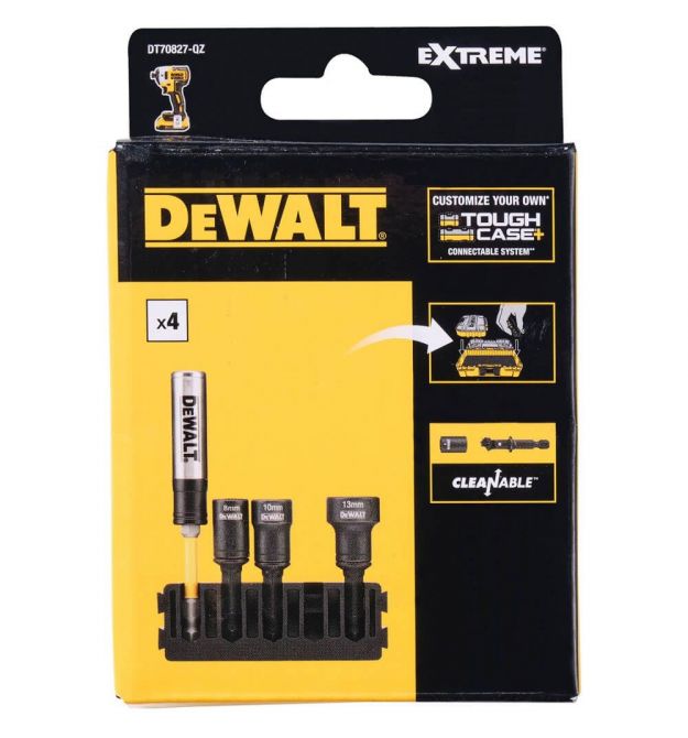 Касета з набором торцевих головок магнітних знімних та магнітним тримачем, EXTREME IMPACT DeWALT DT70827