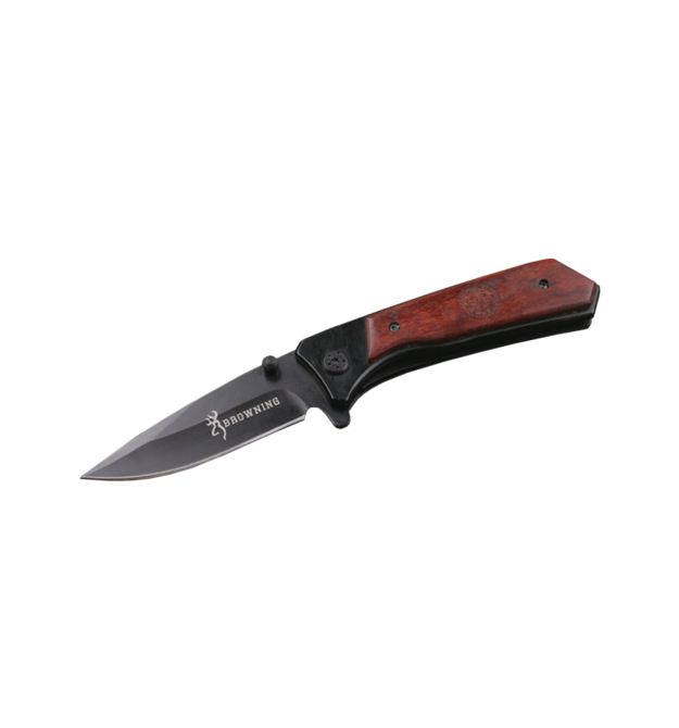 Ніж складаний Browning-331 Black Titanium, сталь + дерево, довжина 202 мм, 200 гр, Black