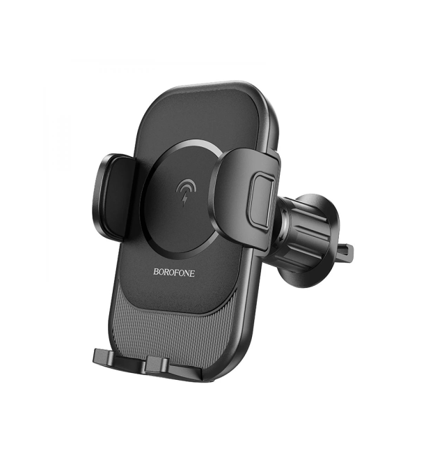 Автотримач BOROFONE BH204+ Wireless Charging 15W, кріплення на торпеду, клямка 50-90мм, Black, Box