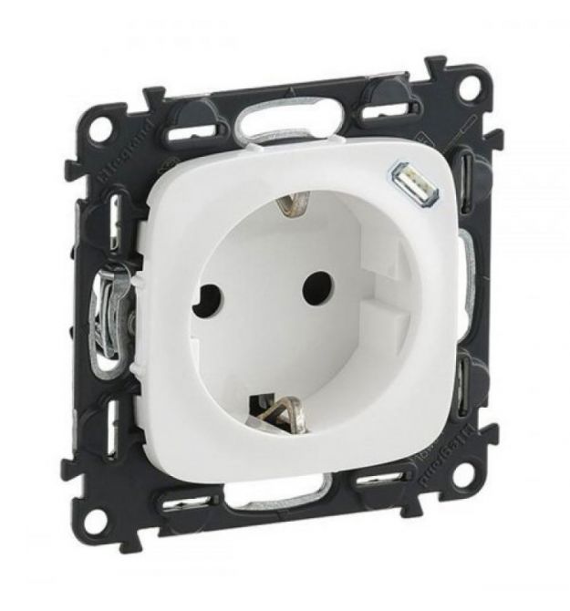 Розетка силова Legrand Valena ALLURE Schuko 16А 250В, білий