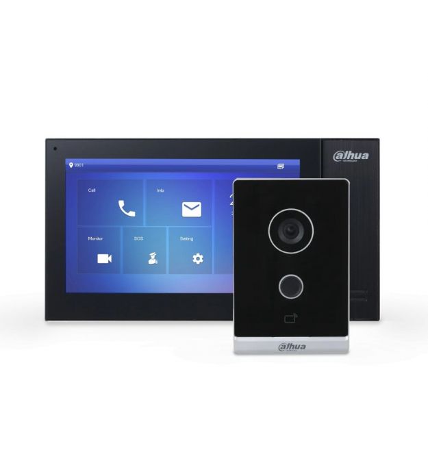 Комплект (черный домофон) Dahua Standart DHI-VTO2211G-WP-S2 + DHI-VTH2421FB-P