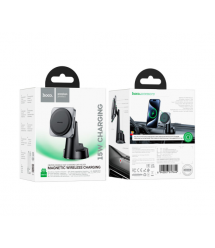 Автотримач HOCO HW16+ Wireless Charging 15W, кріплення на торпеду, магніт, Black, Box