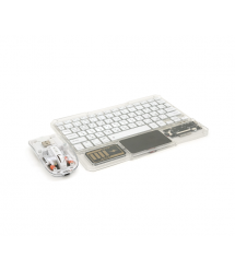 Бездротовий комплект YT-KB333 (KB+Mouse), (Eng - Pyc), 2.4G, 78 клавіш, White - Transparent, Box