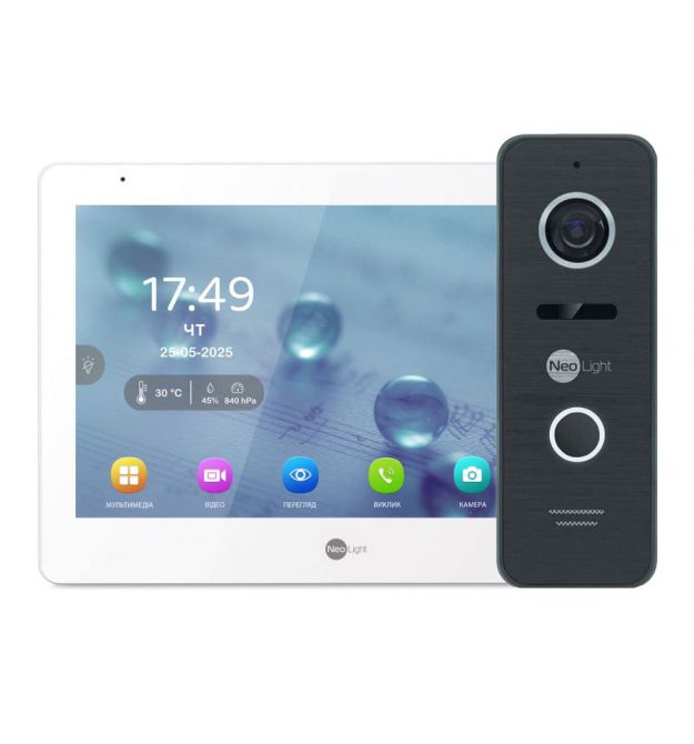 Комплект Neolight MEZZO Hybrid HD KIT Black: гибридный видеодомофон 10.1" с Wi-Fi и 2 Мп видеопанель