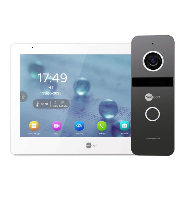 Комплект Neolight MEZZO Hybrid IP KIT Graphite: гибридный видеодомофон 10.1" с Wi-Fi, 2 Мп ви