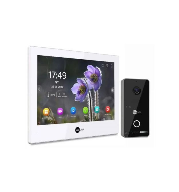 Комплект Neolight ALPHA Hybrid IPWO KIT Black: гибридный видеодомофон 8" с Wi-Fi и 2 Мп IP видеопанель с Wi-Fi